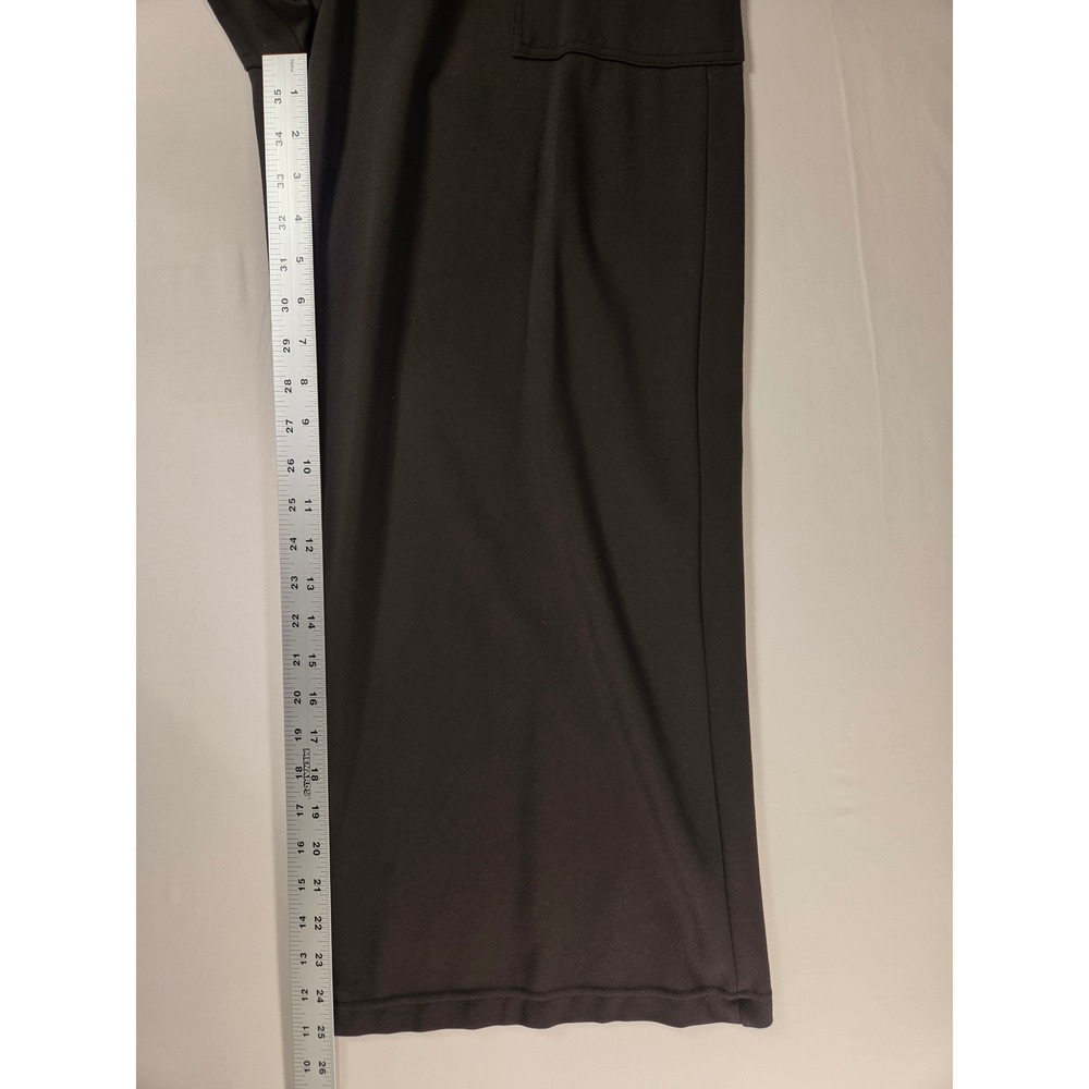 Max Studio Women's Knit Wide Leg Cropped Pull On Pants w Pockets Size L Green - Picture 9 of 10
